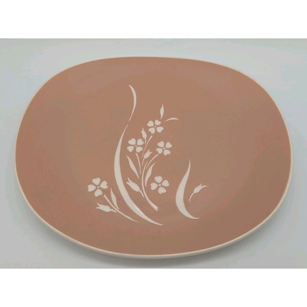 Harkerware Platter 11x9 Springtime Pink Harker Pottery MCM